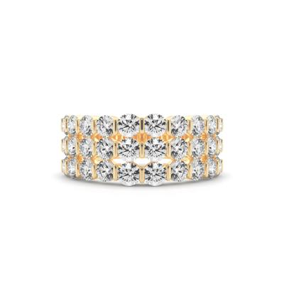 Lab Grown Diamond Three-Row Band in 10K Yellow Gold (2-1/2 ct. tw.)
