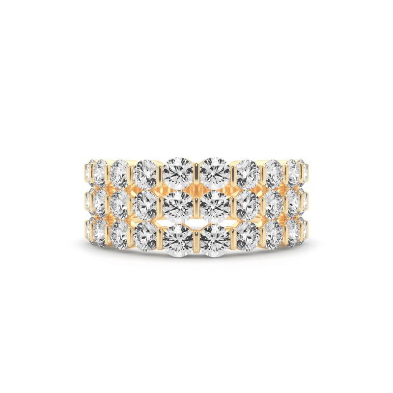 Lab Grown Diamond Three-Row Band in 10K Yellow Gold &#40;2-1/2 ct. tw.&#41; – Image 1 of 5
