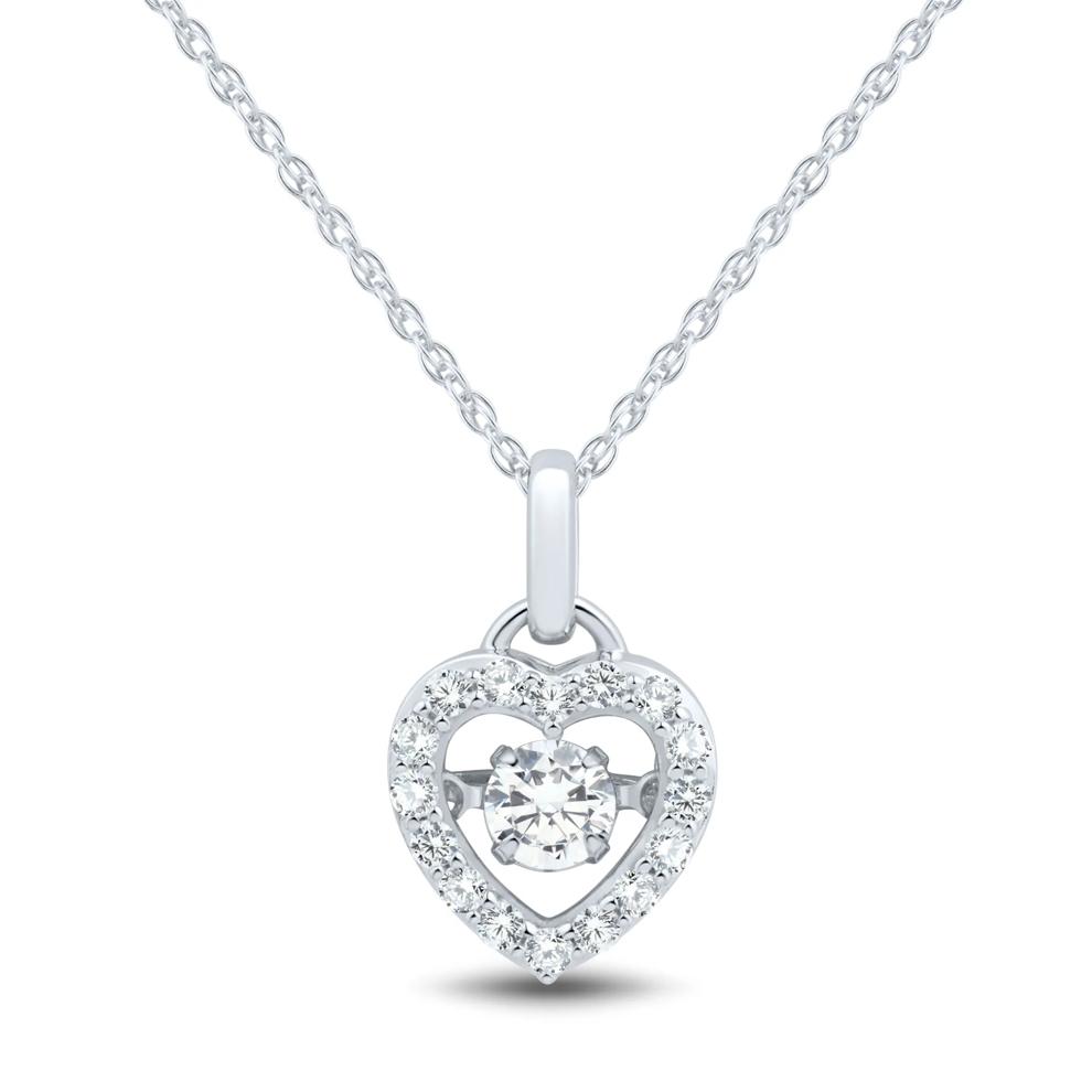 Lab Grown Diamond Heart-Shaped Pendant in 10K White Gold (1/2 ct. tw.) – Image 1 of 3