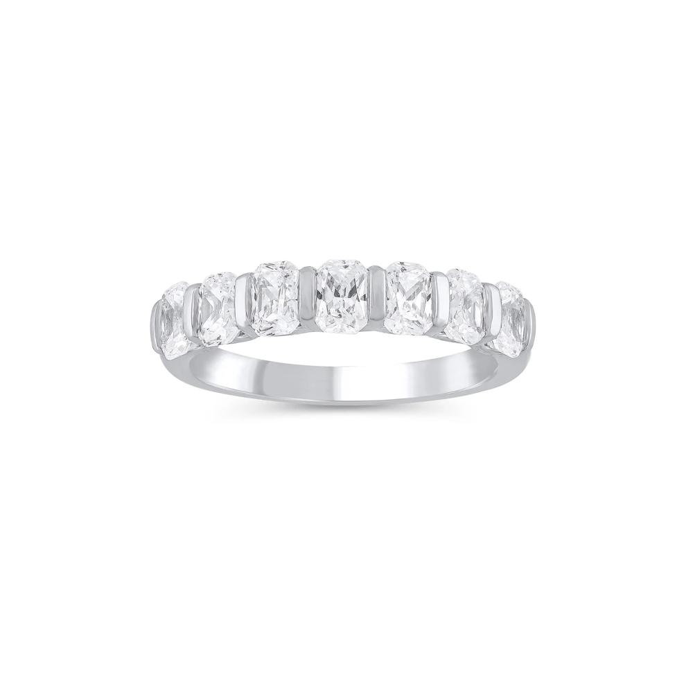 Lab Grown Diamond Radiant-Cut Anniversary Band in 14K White Gold (1 3/8 ct. tw.) – Image 1 of 3