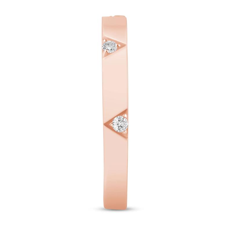 Sparkling Diamond Anniversary Stack Band in 10K Rose Gold (1/10 ct. tw.) – Image 3 of 3