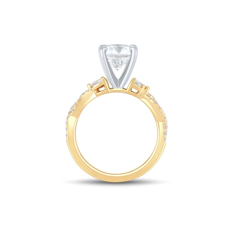 Lab Grown Diamond Marquise and Round Semi-Mount in 14K Yellow &amp; White &#40;3/8 ct. tw.&#41; &#40;Setting Only&#41; – Image 4 of 6