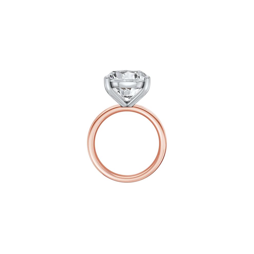 Lab Grown Diamond Oval Solitaire Ring in 14K Rose &amp; White Gold (7 ct.) – Image 2 of 4