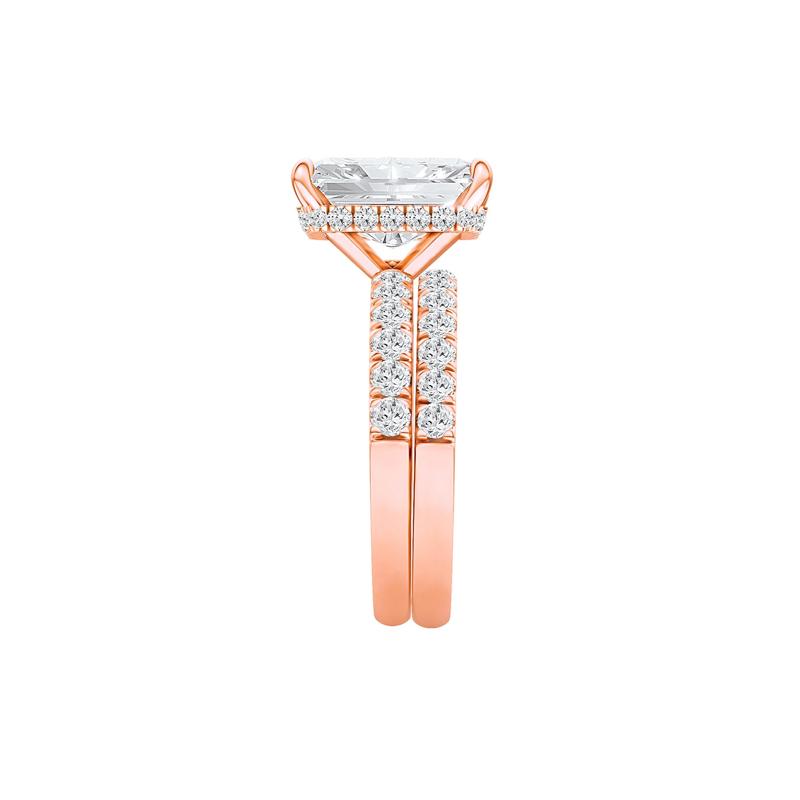 Lab Grown Diamond Radiant-Cut Bridal Set in 14K Rose Gold (5 ct. tw.) – Image 3 of 5
