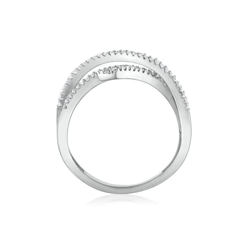 Diamond Bypass Crossover Ring in 10K White Gold &#40;1/2 ct. tw.&#41; – Image 2 of 3
