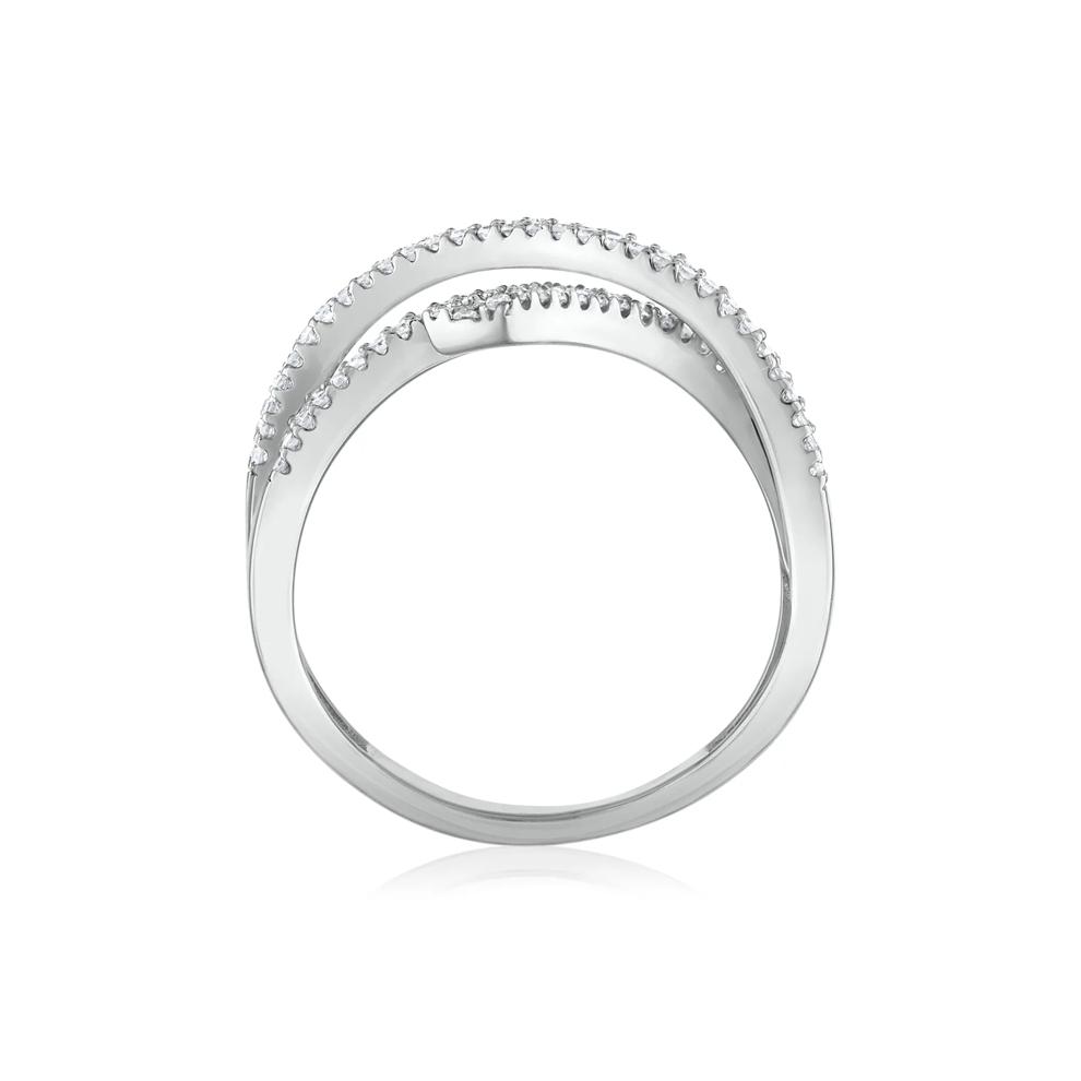 Diamond Bypass Crossover Ring in 10K White Gold (1/2 ct. tw.) – Image 2 of 3