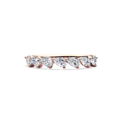 Lab Grown Diamond Pear-Shaped Slant Anniversary Band in 10K Rose Gold (1 ct. tw.)