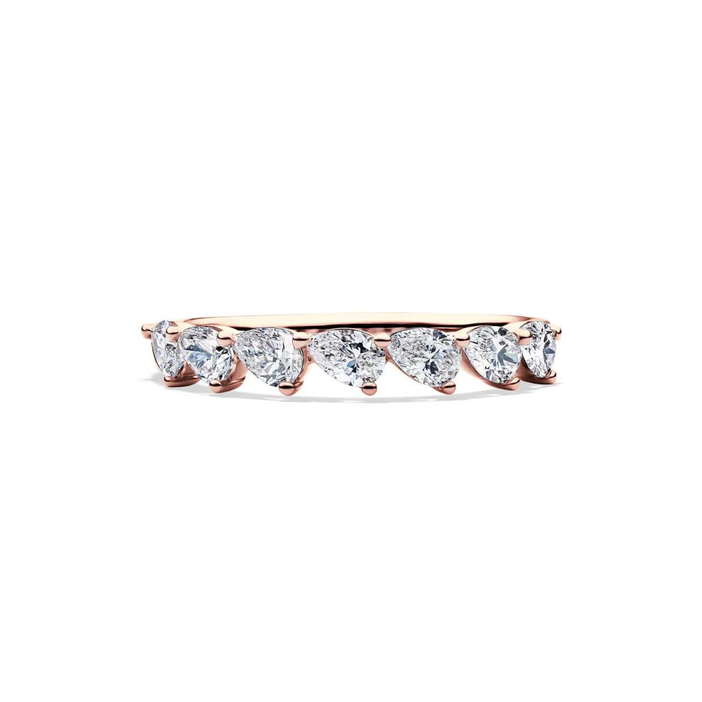 Lab Grown Diamond Pear-Shaped Slant Anniversary Band in 10K Rose Gold (1 ct. tw.) – Image 1 of 4