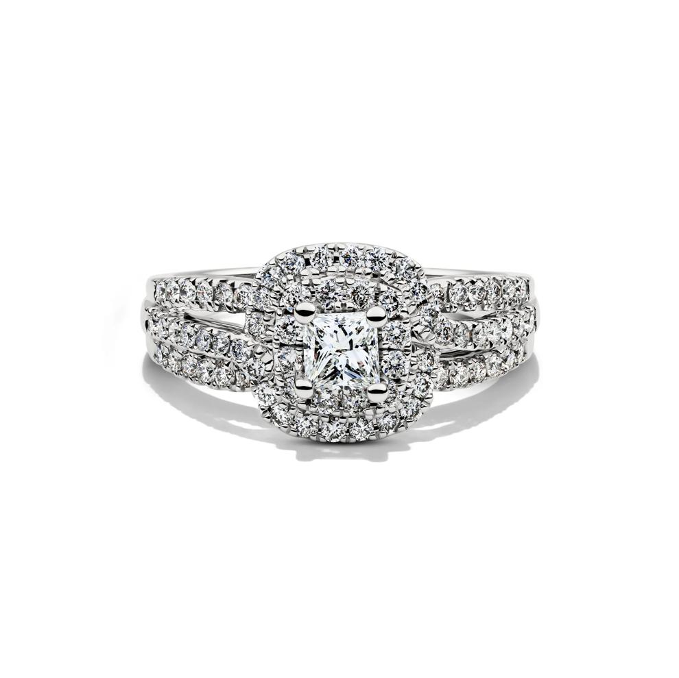 Diamond Double Halo Engagement Ring in 14K White Gold (1 ct. tw.) – Image 1 of 5