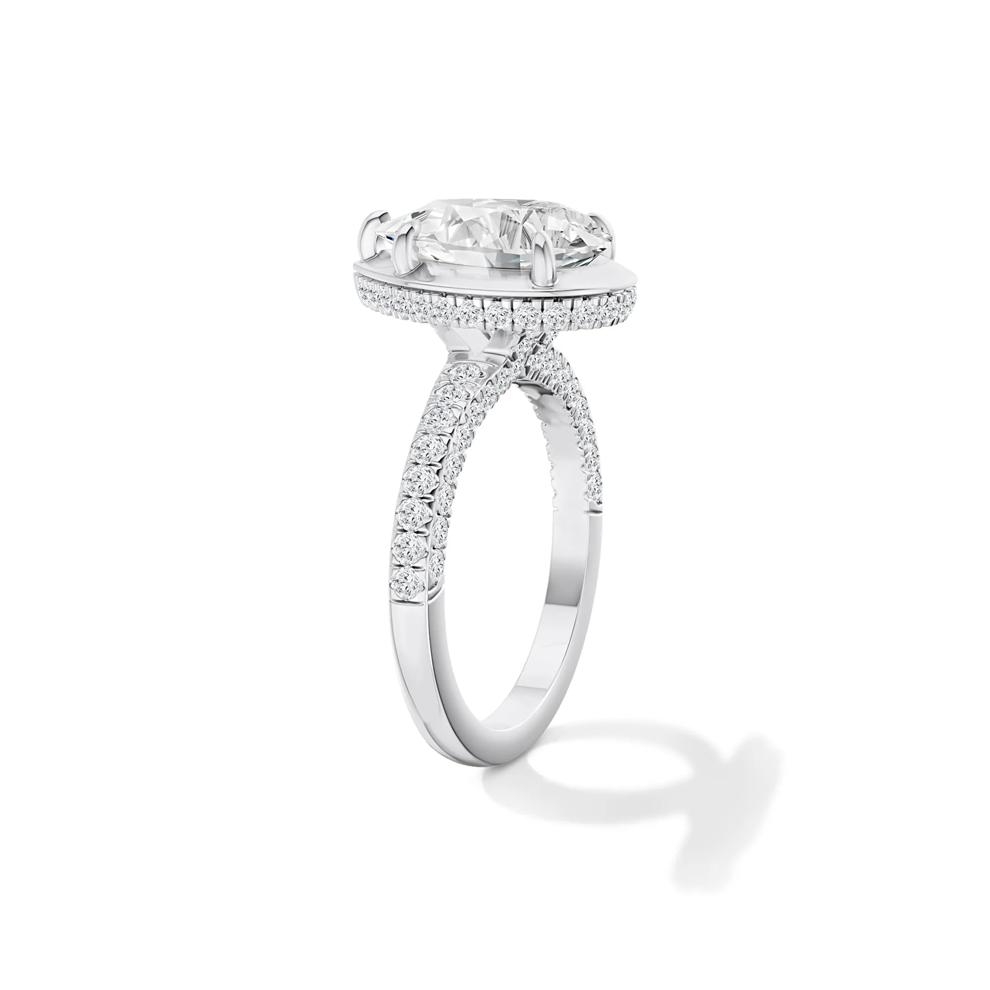 Ezra Lab Grown Diamond Pear-Shaped Center Engagement Ring in Platinum (3 3/4 ct. tw.) – Image 3 of 4