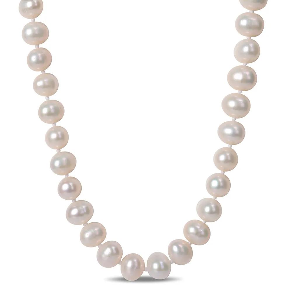 Cultured Freshwater Pearl Necklace in Sterling Silver, 7.5-8mm, 24&rdquo; – Image 1 of 4