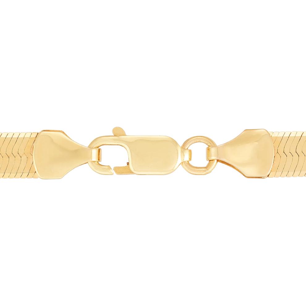 Textured Herringbone Chain in 14K Yellow Gold – Image 6 of 6