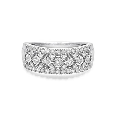 Diamond Round Illusion Center Anniversary Band in 10K White Gold (1/2 ct. tw.)