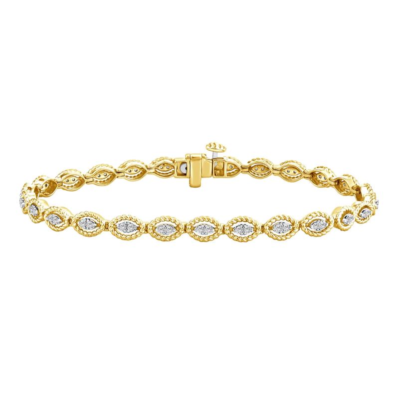 Diamond Link Bracelet in 10K Yellow Gold &#40;1/2 ct. tw.&#41; – Image 1 of 3