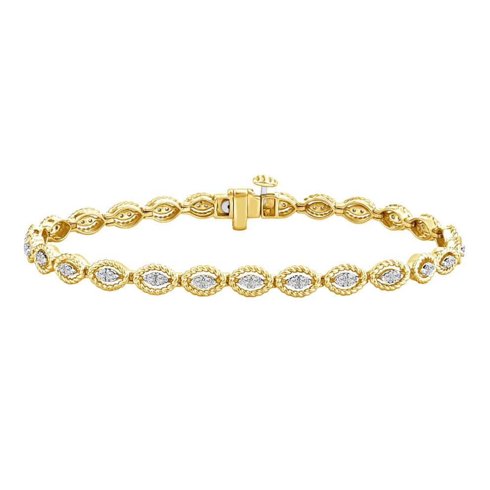 Diamond Link Bracelet in 10K Yellow Gold (1/2 ct. tw.) – Image 1 of 3