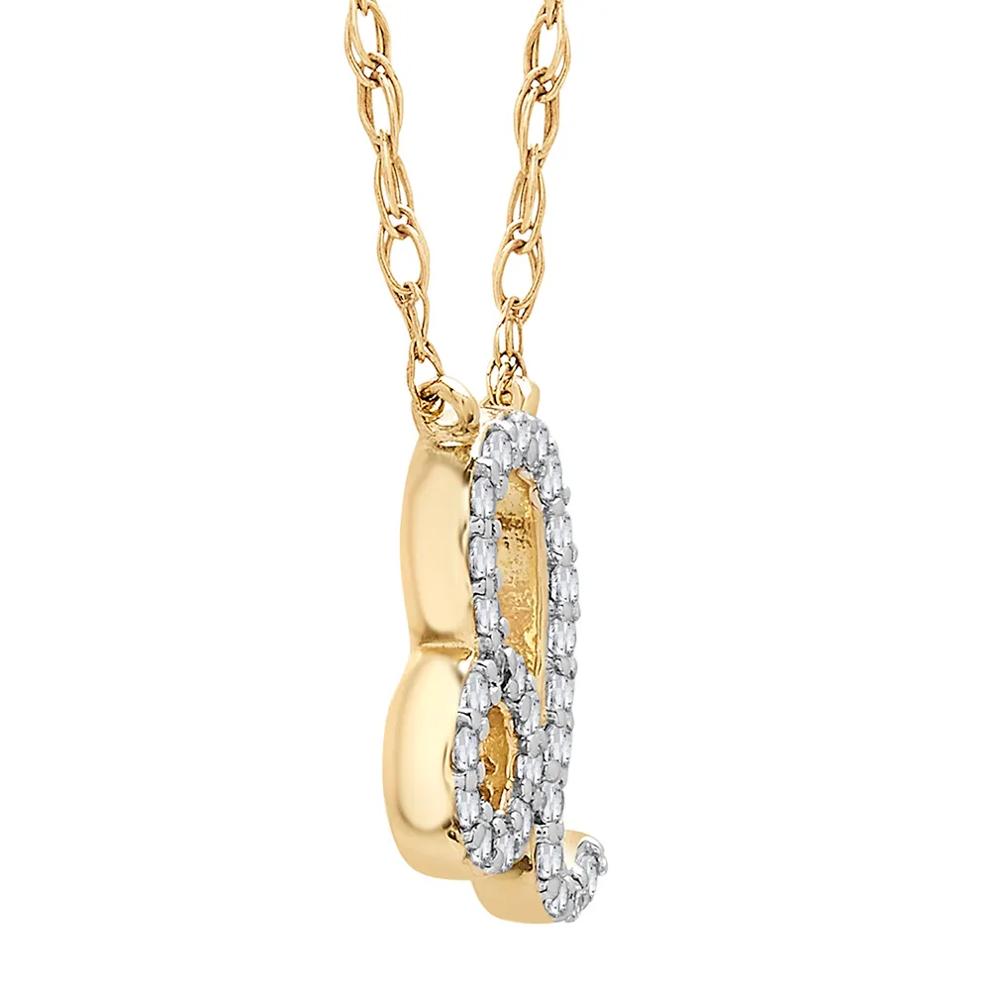 Leo Zodiac Necklace with Diamonds in 10K Yellow Gold (1/10 ct. tw.) – Image 3 of 3