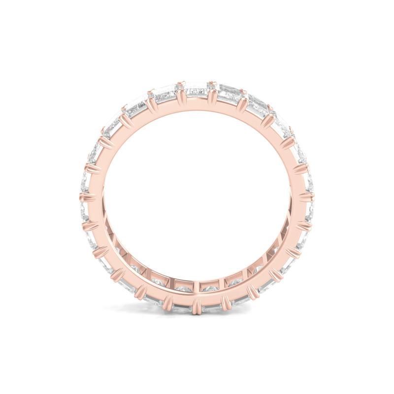 Emerald-Cut Diamond Wedding Band with Eternity Setting in 14K Rose Gold (4 ct. tw.) – Image 2 of 3