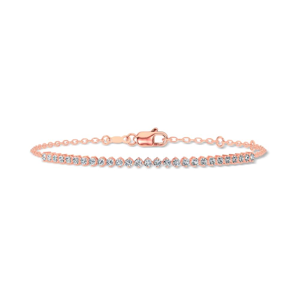 Lab Grown Diamond Compass-Set Bracelet in 14K Rose Gold, 7" (3/4 ct. tw.) – Image 1 of 2
