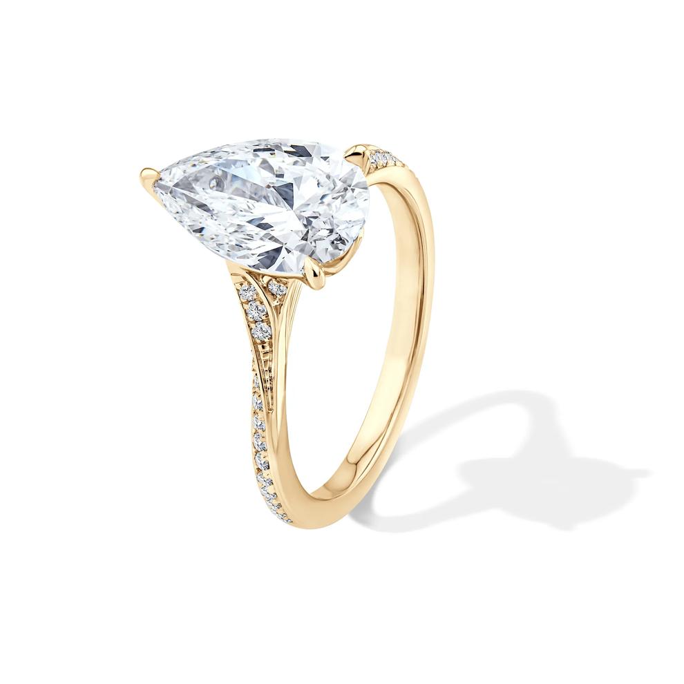 Lab Grown Diamond Pear-Shaped Engagement Ring in 18K Yellow Gold (2 3/4 ct. tw.) – Image 4 of 4