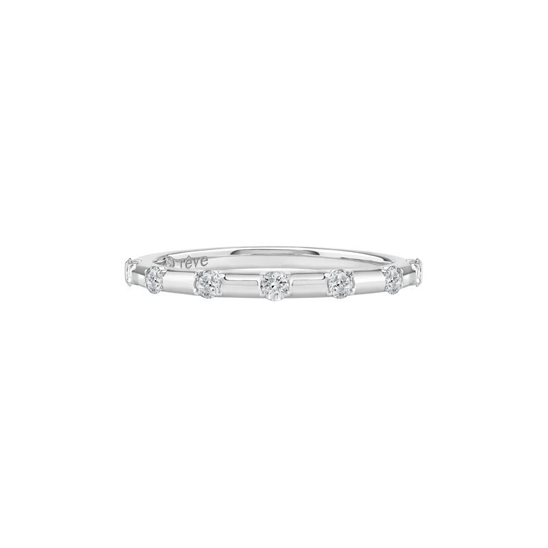 Piper Lab Grown Diamond Wedding Band in 14K White Gold &#40;1/5 ct. tw.&#41; – Image 1 of 5