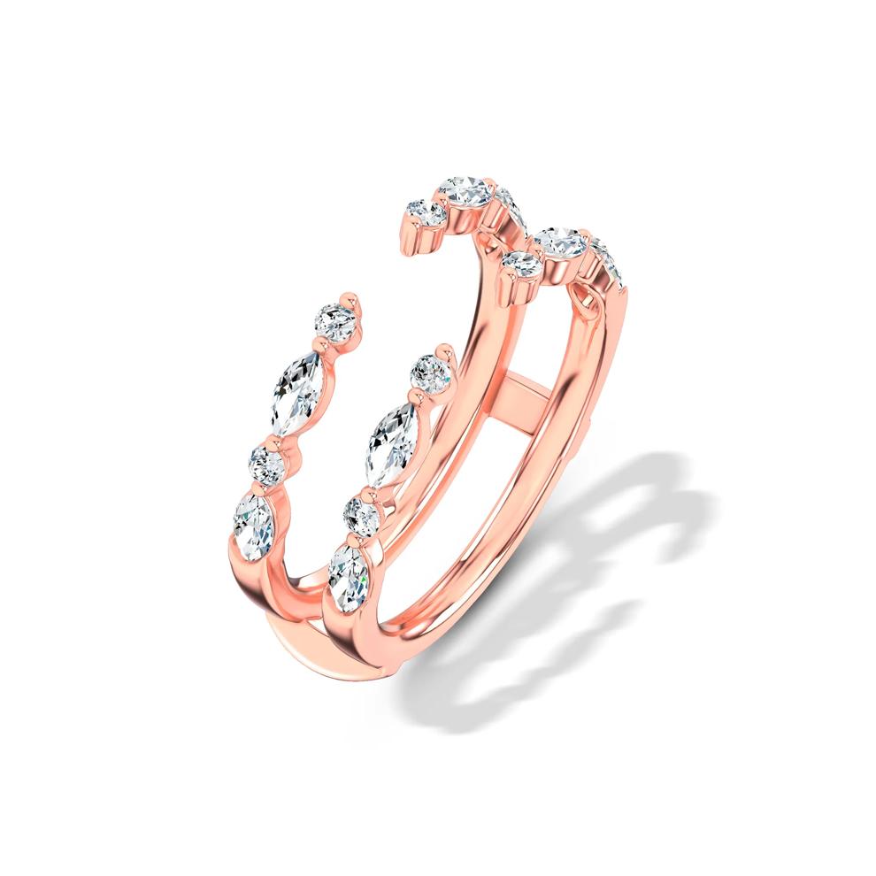 Lab Grown Diamond Marquise &amp; Round Open Insert in 14K Rose Gold (5/8 ct. tw.) – Image 4 of 4