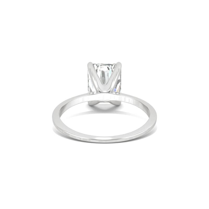 Radiant-Cut Moissanite Ring with Knife-Edge Band in 14K White Gold &#40;2 ct. dew&#41; – Image 4 of 6