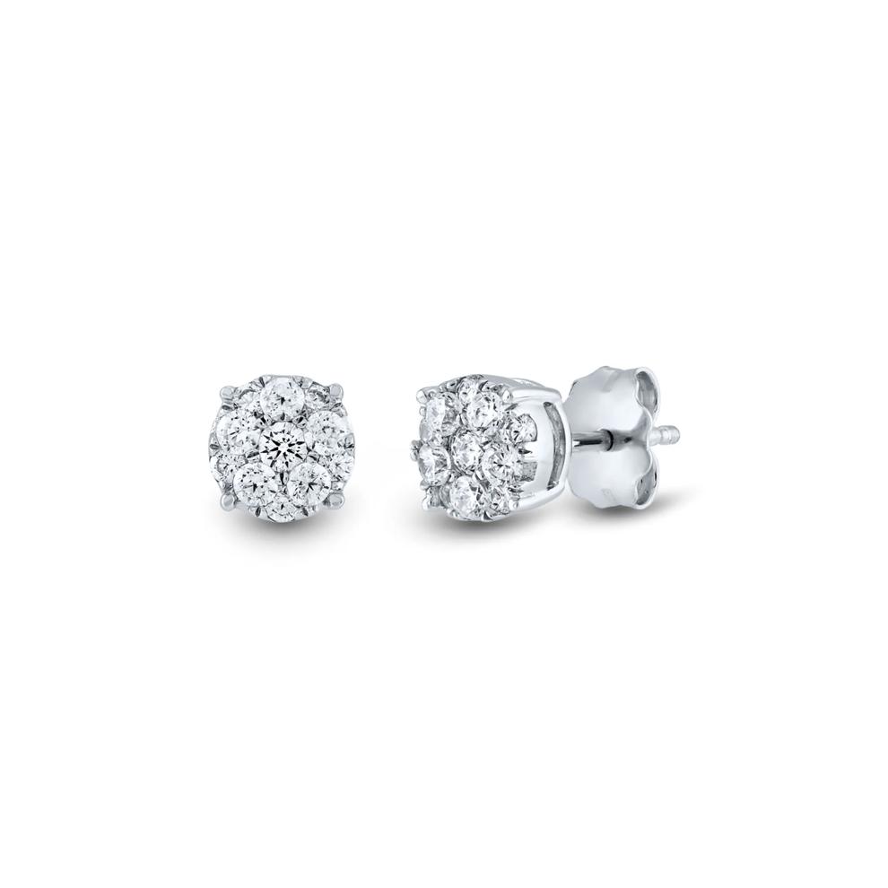Lab Grown Diamond Cluster Earrings in 14K White Gold (1/3 ct. tw.) – Image 1 of 1