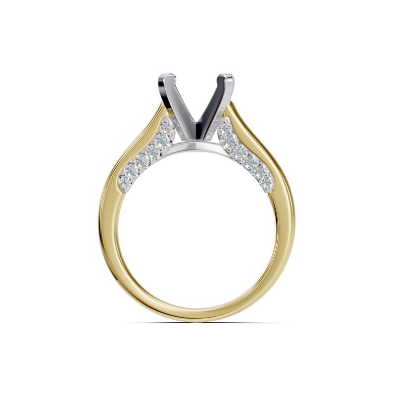 Lab Grown Diamond Semi-Mount in 14K Yellow and White Gold &#40;Setting Only&#41; &#40;1/4 ct. tw.&#41; – Image 4 of 8