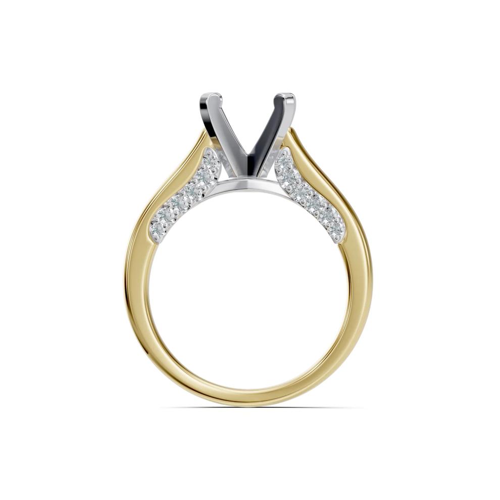 Lab Grown Diamond Semi-Mount in 14K Yellow and White Gold (Setting Only) (1/4 ct. tw.) – Image 4 of 8