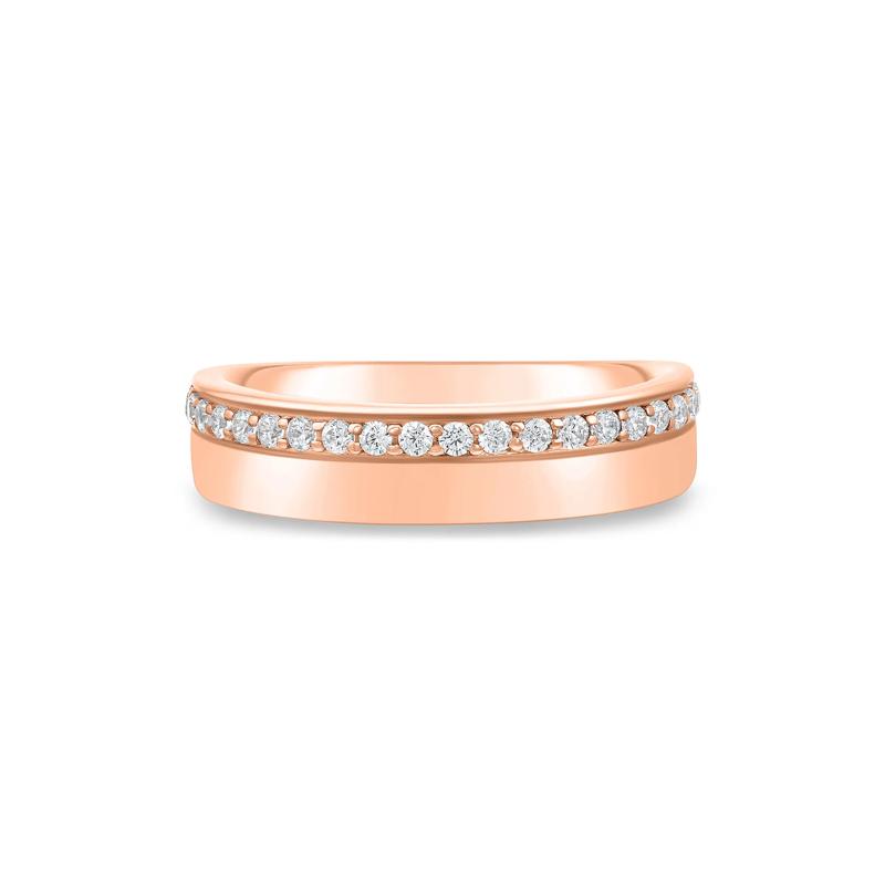 Lab Grown Diamond High-Polish Band in 10K Rose Gold &#40;1/4 ct. tw.&#41; – Image 1 of 3