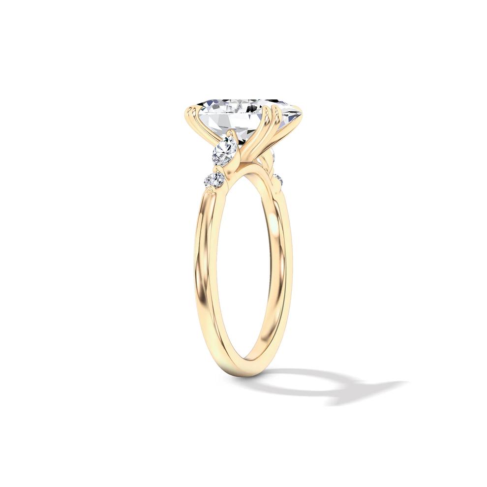 Lab Grown Diamond Oval Engagement Ring in 14K Yellow Gold (3 1/7 ct. tw.) – Image 3 of 4