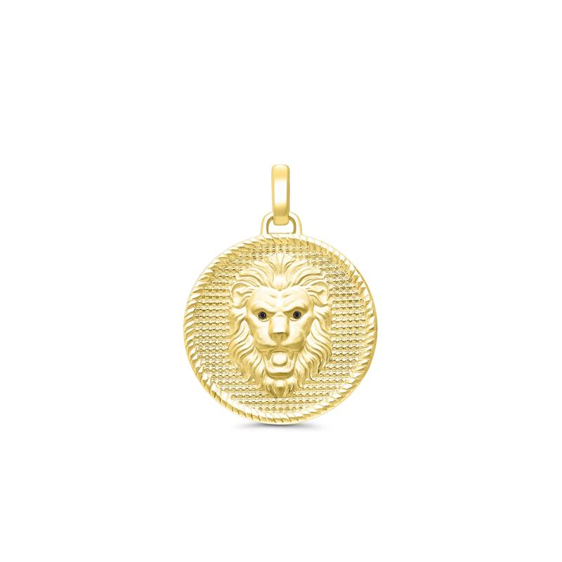 Men&#39;s Black Diamond Accent Lion&#39;s Head Charm in 10K Yellow Gold – Image 1 of 2