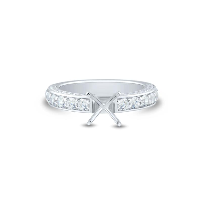 1 ct. tw. Lab Grown Diamond Semi-Mount Engagement Ring in 14k White Gold &#40;Setting Only&#41; – Image 2 of 6
