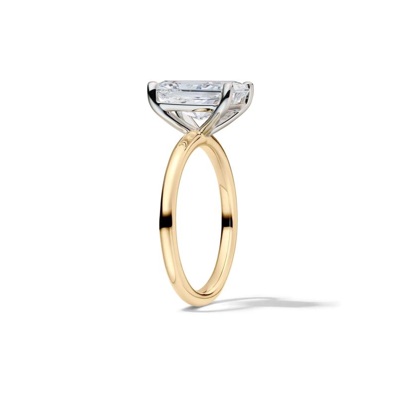Lab Grown Diamond Radiant-Cut Solitaire Ring in 14K Yellow and White Gold &#40;3 ct.&#41; – Image 3 of 4