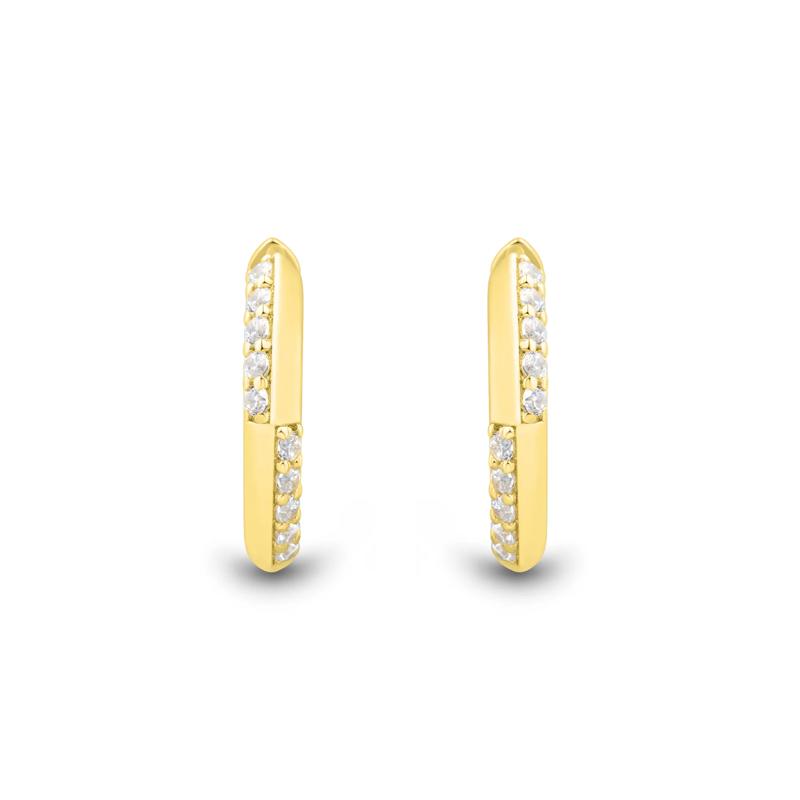 Lab Grown Diamond Hoop Earrings in Vermeil 14.5MM &#40;1/5 ct. tw.&#41; – Image 1 of 3
