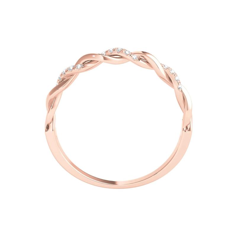 1/10 ct. tw. Diamond Twist Band in 14K Rose Gold – Image 2 of 3