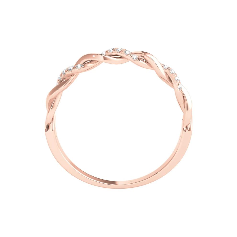 1/10 ct. tw. Diamond Twist Band in 14K Rose Gold – Image 2 of 3