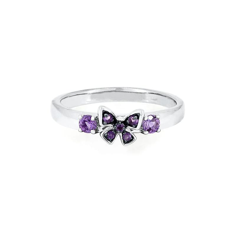 Amethyst Butterfly Stack Ring in Sterling Silver – Image 1 of 3
