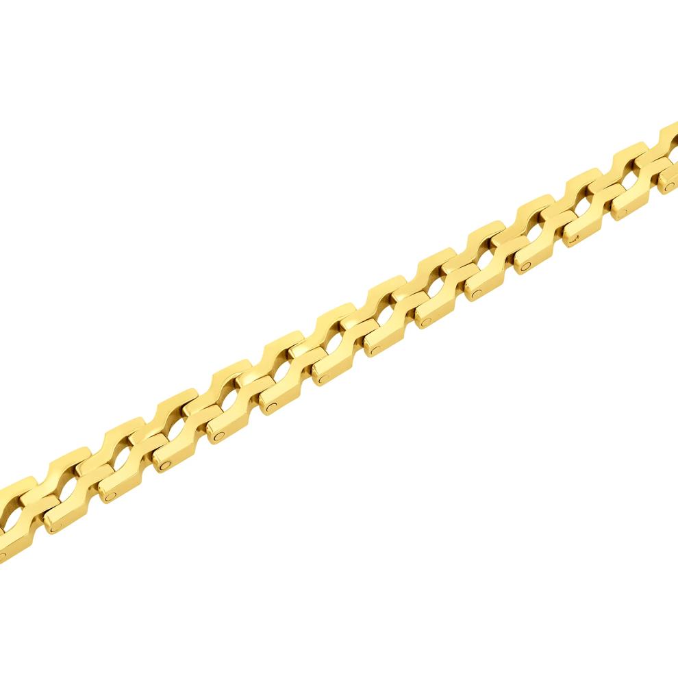Yellow Ion-Plated High Polish S-Link Bracelet, 8.5" in Stainless Steel – Image 3 of 3
