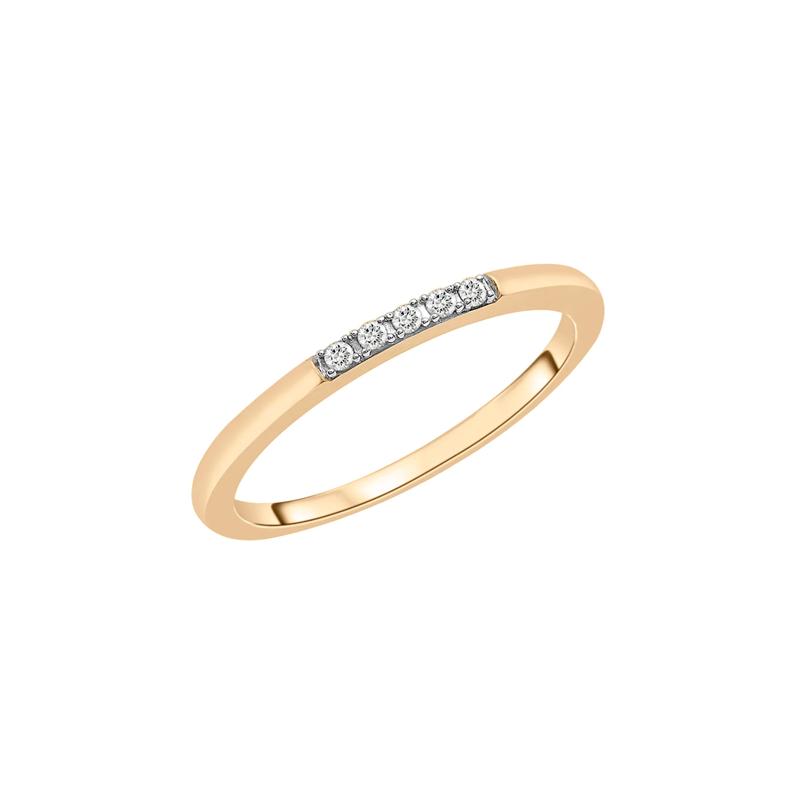 Diamond Accent Line Ring in 14K Yellow Gold – Image 5 of 7
