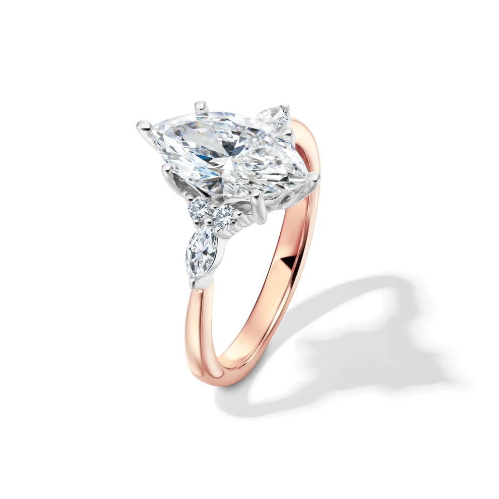 Lab Grown Diamond Marquise-Cut Engagement Ring in 14K Rose and White Gold (2 1/4 ct. tw.) – Image 4 of 4