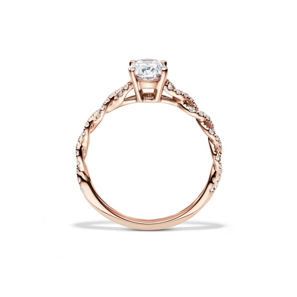 Oval-Shaped Diamond Twist Engagement Ring in 14K Rose Gold (1 1/4 ct. tw.) – Image 2 of 5