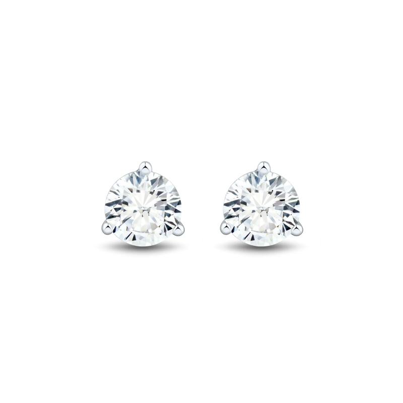 Lab Grown Diamond Round Martini Stud Earrings in 14K White Gold &#40;5 ct. tw.&#41; – Image 1 of 2