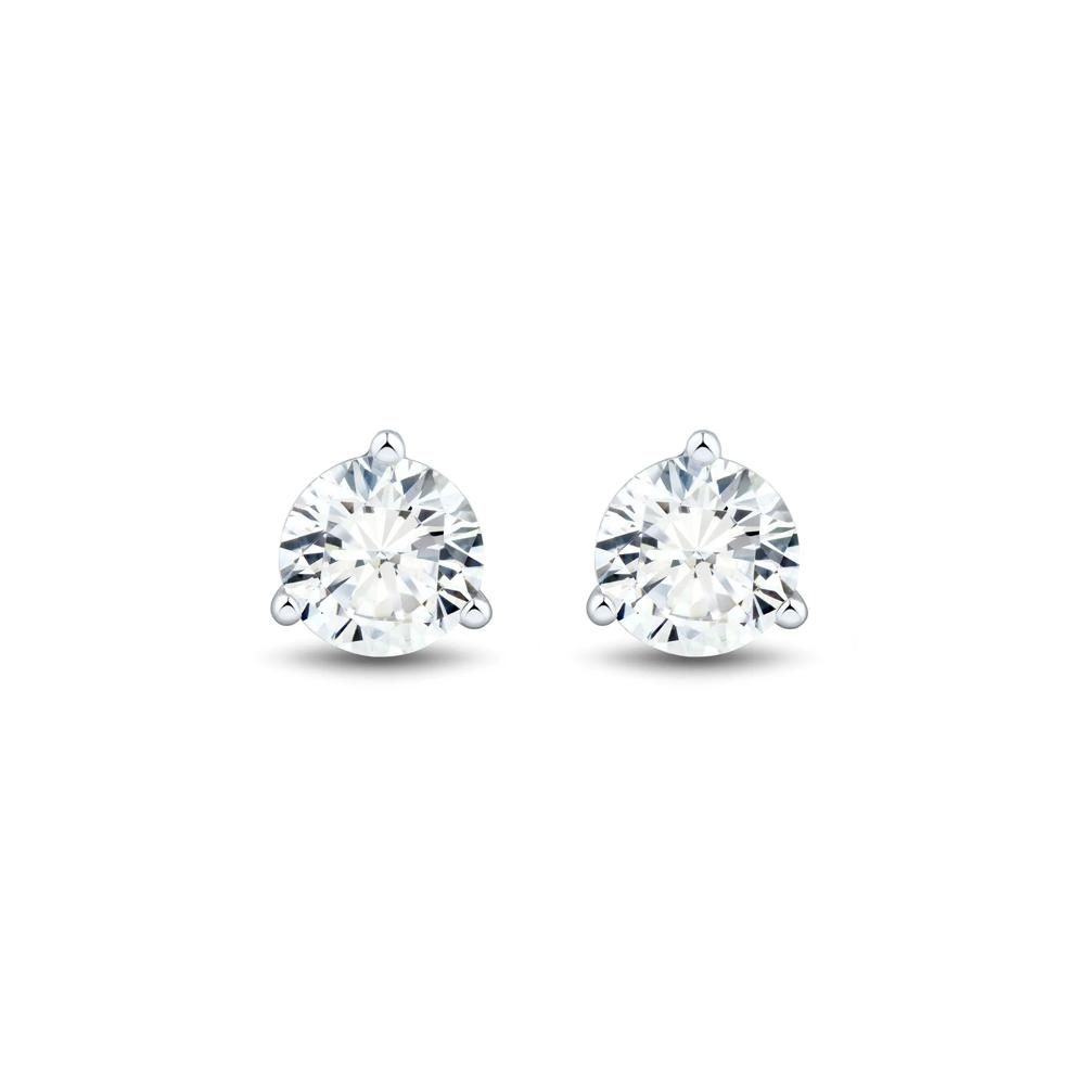 Lab Grown Diamond Round Martini Stud Earrings in 14K White Gold (5 ct. tw.) – Image 1 of 2