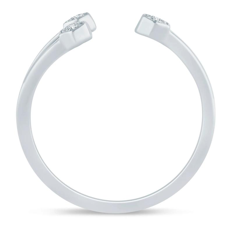 Diamond Accent Open Three-Stone Ring in 10K White Gold – Image 2 of 3