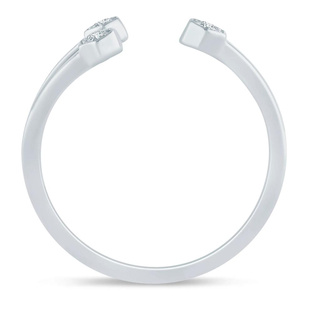 Diamond Accent Open Three-Stone Ring in 10K White Gold – Image 2 of 3