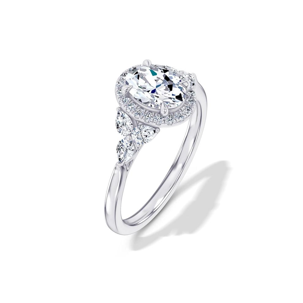 Diamond Oval Halo Engagement Ring in Platinum (1 3/8 ct. tw.) – Image 4 of 4