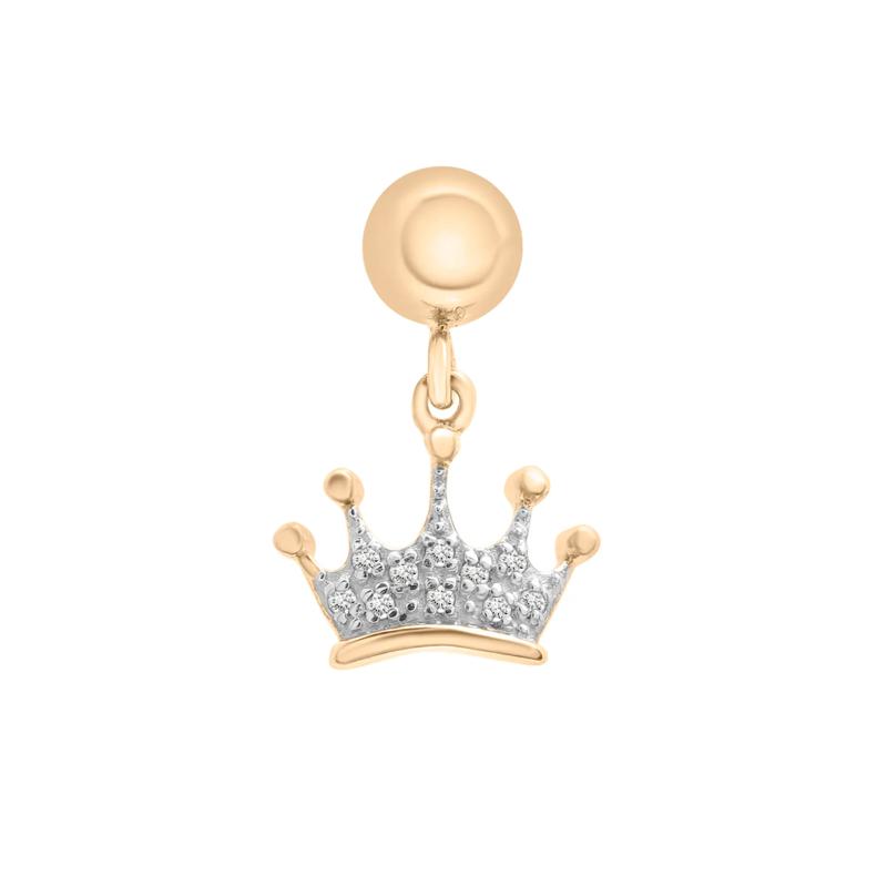 Diamond Accent Crown Bead Charm in Vermeil – Image 1 of 3