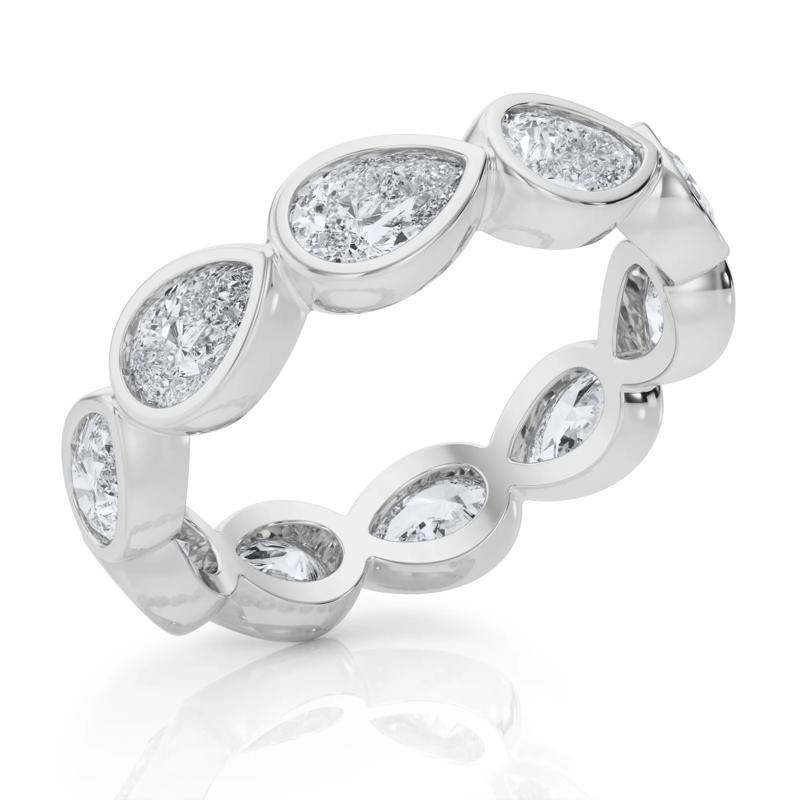 Diamond Bezel Pear-Cut Eternity Band in Platinum &#40;2 1/4 ct. tw.&#41; – Image 4 of 5