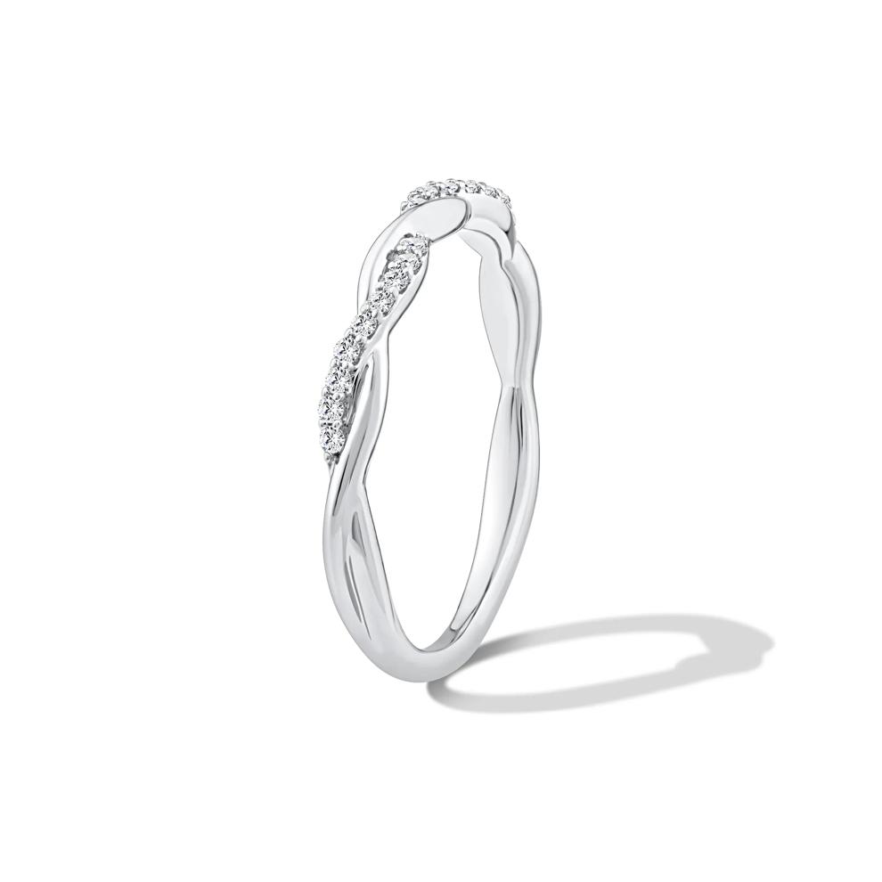 Diamond Twisted Anniversary Band in 10K White Gold (1/10 ct. tw.) – Image 3 of 4